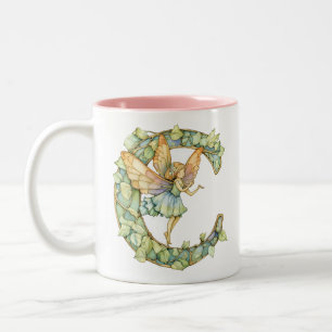 Tasse 2 Couleurs Arc en ciel Fairy Initial 'C'