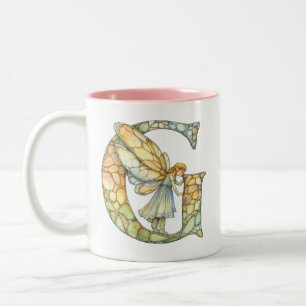Tasse 2 Couleurs Arc en ciel Fairy Initial 'G'