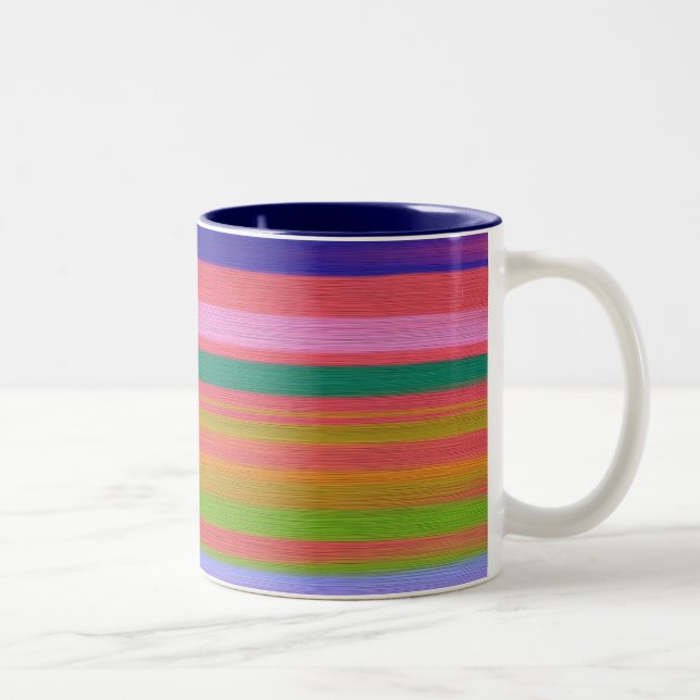Tasse 2 Couleurs Arc-en-ciel rayures d'art abstrait moderne (Droit)