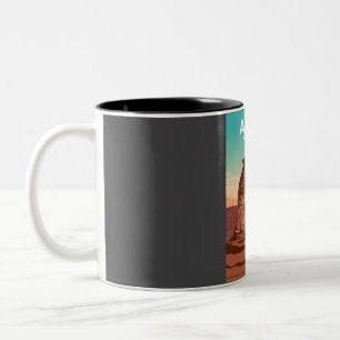 Tasse 2 Couleurs Arches National Park affiche de voyage dans un vin