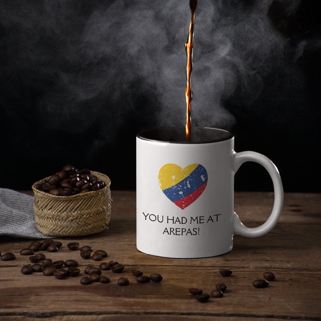 Tasse 2 Couleurs Arepas Funny Cote Colombien (colombian coffee arepas funny mug)