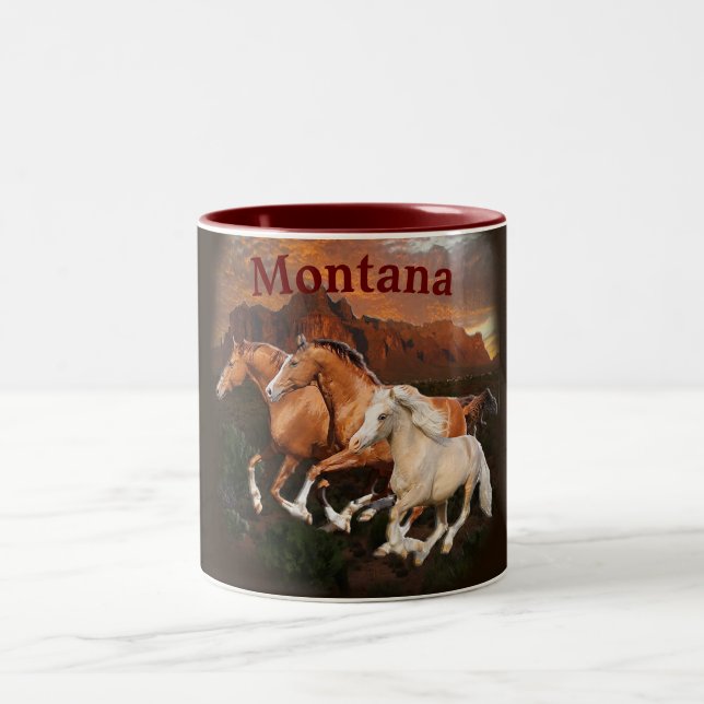 Tasse 2 Couleurs Arizona Chevaux sauvages (Centre)