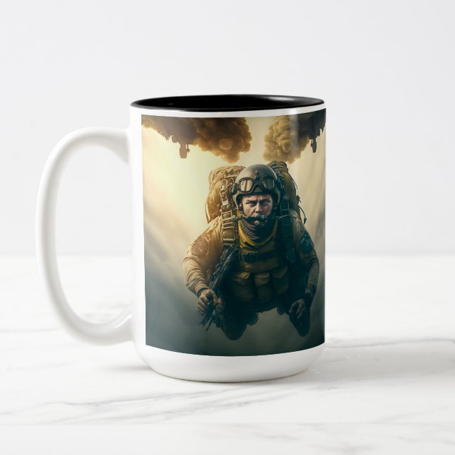 Tasse 2 Couleurs Armée 82e soldat aéroporté (Gauche)