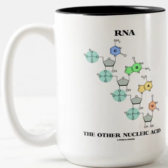 Tasse 2 Couleurs ARN l'autre acide nucléique (constitution (Molecular biologists will enjoy this mug featuring "RNA The Other Nucleic Acid")