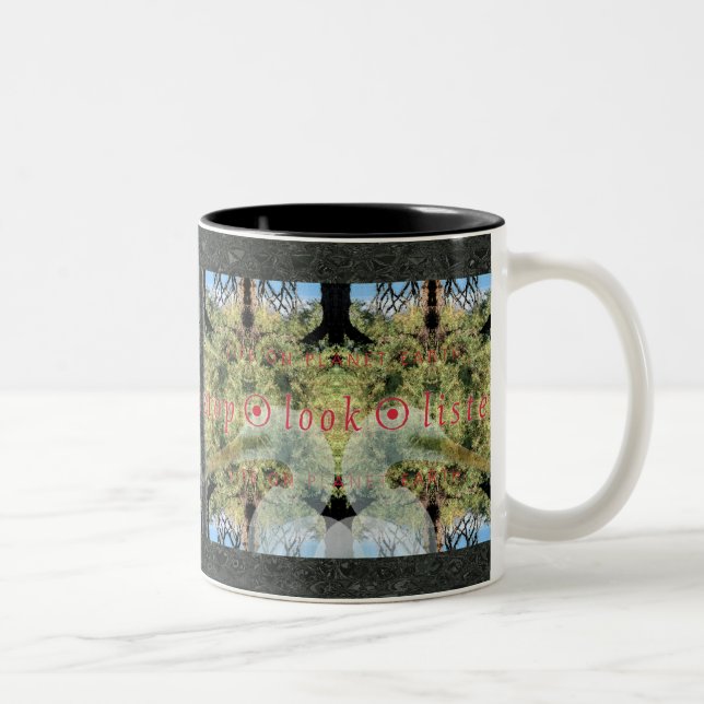 TASSE 2 COULEURS ARRÊTER ・ REGARDER ・ ÉCOUTER (Droit)