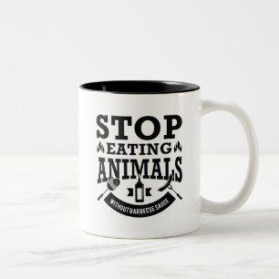 Tasse 2 Couleurs Arrêtez de manger des animaux