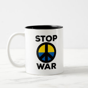 Tasse 2 Couleurs Arrêtez le drapeau de la guerre de l'Ukraine
