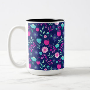 Tasse 2 Couleurs Arrière - plan à motif floral mignon