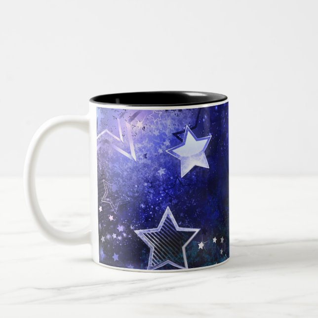 Tasse 2 Couleurs Arrière - plan spatial avec étoiles (Gauche)