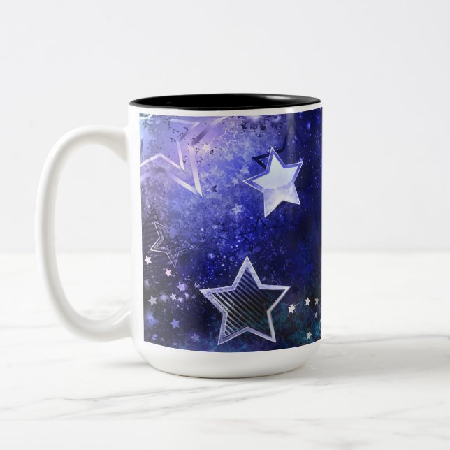 Tasse 2 Couleurs Arrière - plan spatial avec étoiles (Gauche)