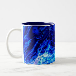 Tasse 2 Couleurs Art abstrait Blue Wave
