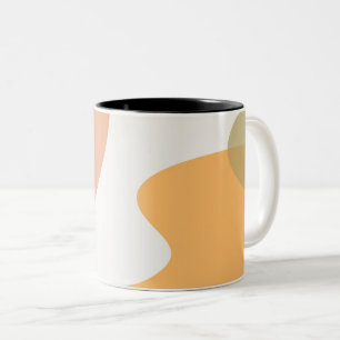 Tasse 2 Couleurs Art Abstrait Design orange rouge