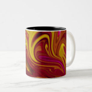 Tasse 2 Couleurs Art Abstrait moderne coloré   toile d'huile pastel