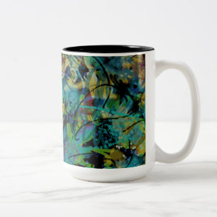 Tasse 2 Couleurs Art abstrait multicolore griffonné