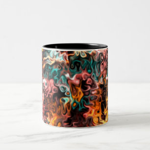 Tasse 2 Couleurs art abstrait ondulé : Regards