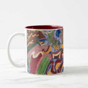 Tasse 2 Couleurs Art Abstrait "Pluie Drop"