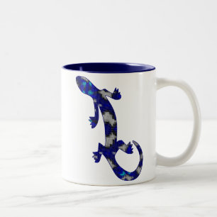 Tasse 2 Couleurs Art bleu de reptile de lézard de Gecko de motif de