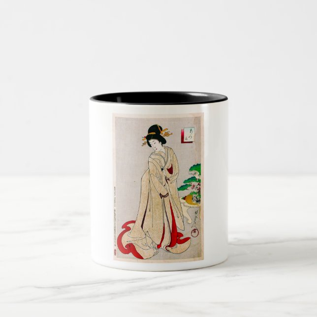 Tasse 2 Couleurs Art classique japonais oriental frais de dame de (Centre)