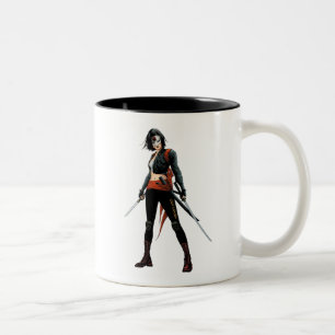 Tasse 2 Couleurs Art de bande dessinée du peloton Katana de