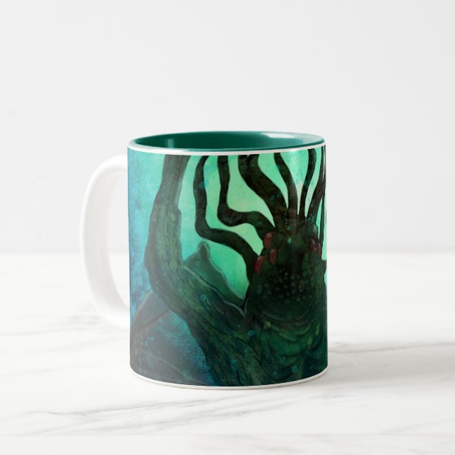 Tasse 2 Couleurs Art de bouclage de Lovecraft Cthulhu Mythos (Devant gauche)