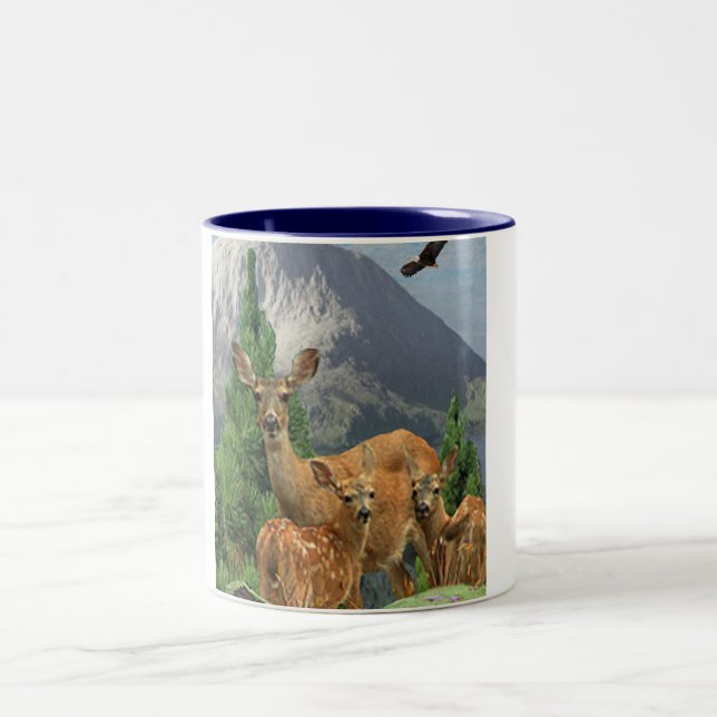 Tasse 2 Couleurs Art de cerf (Centre)