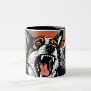 Tasse 2 Couleurs Art de chien coloré vibrant • Style artistique pou
