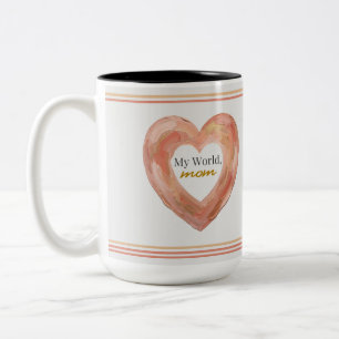 Tasse 2 Couleurs Art de citation de maman à cœur peint