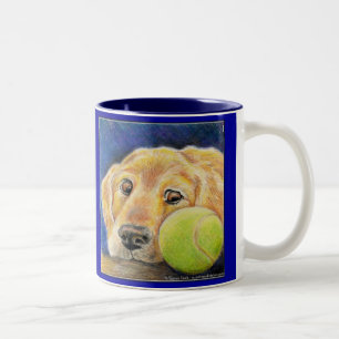 Tasse 2 Couleurs Art de golden retriever