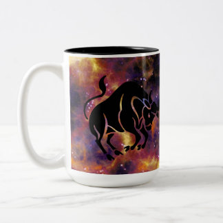 Tasse 2 Couleurs Art de la galaxie du zodiaque du Taureau – Astrolo