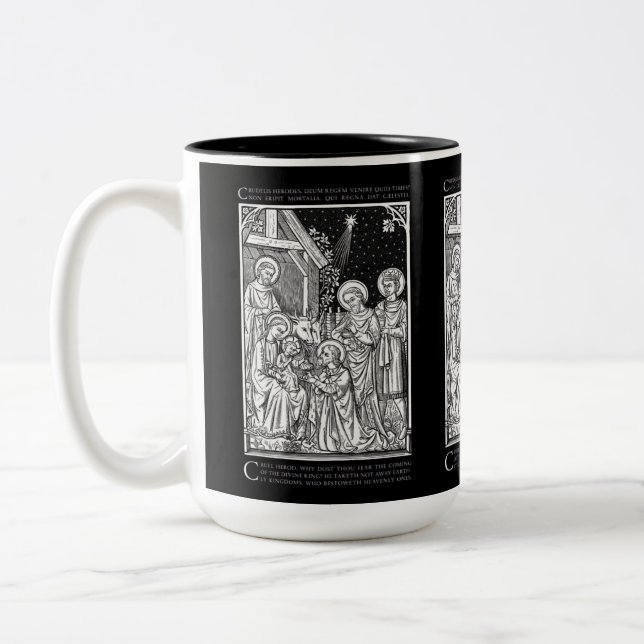 Tasse 2 Couleurs Art de la ligne Epiphanie catholique (Gauche)