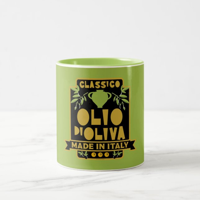 Tasse 2 Couleurs Art de mur d'huile d'olive italienne (Centre)