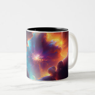 Tasse 2 Couleurs Art de nébuleuse cosmique, couleurs de galaxie pou