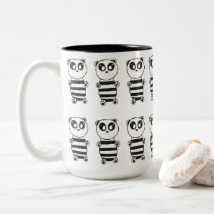 Tasse 2 Couleurs Art de panda noir et blanc ludique