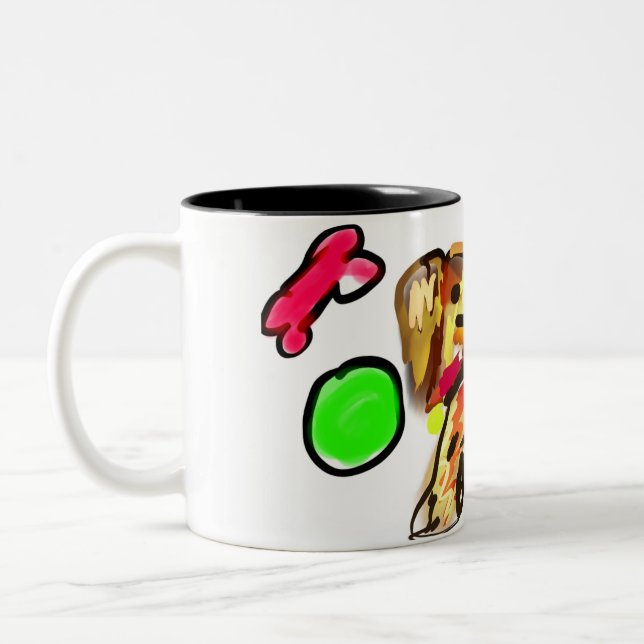 Tasse 2 Couleurs art de retriever doré (Gauche)