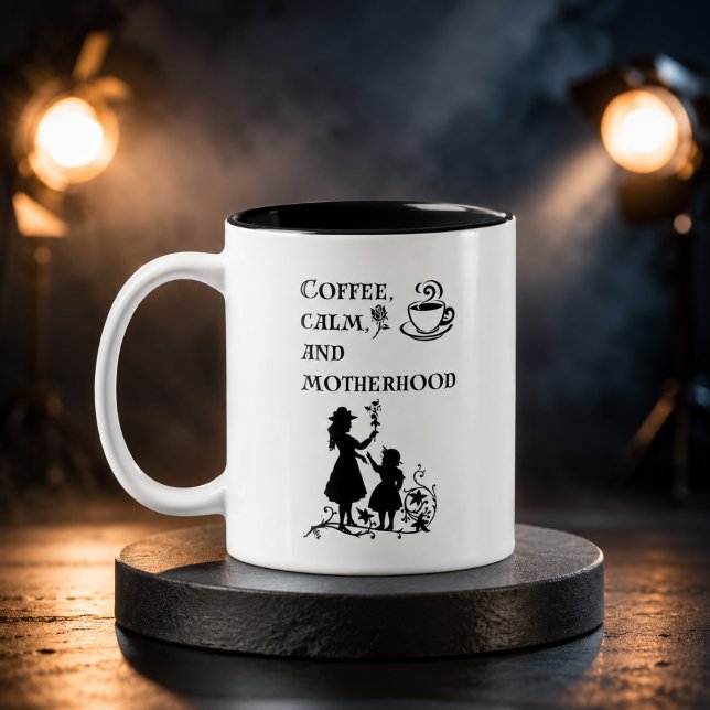 Tasse 2 Couleurs Art de silhouette de maternité Café Calme (Créateur téléchargé)
