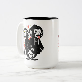 Tasse 2 Couleurs Art de singe et de gorille hip hop drôle