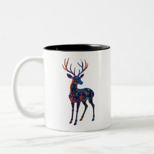 Tasse 2 Couleurs Art des cerfs en verre coloré - Unique Faune moder