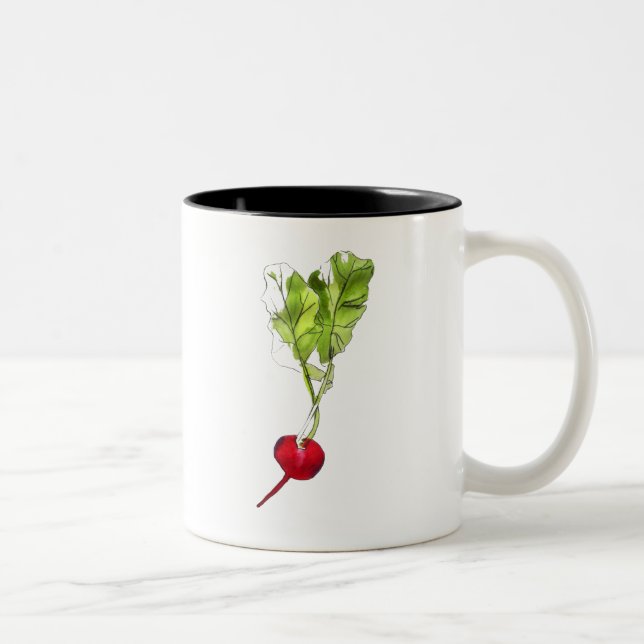 Tasse 2 Couleurs Art d'illustration d'aquarelle végétale Radical (Droit)