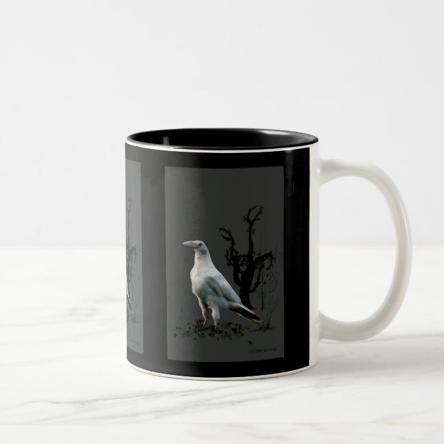 Tasse 2 Couleurs Art faunique Rare White Raven (Droit)