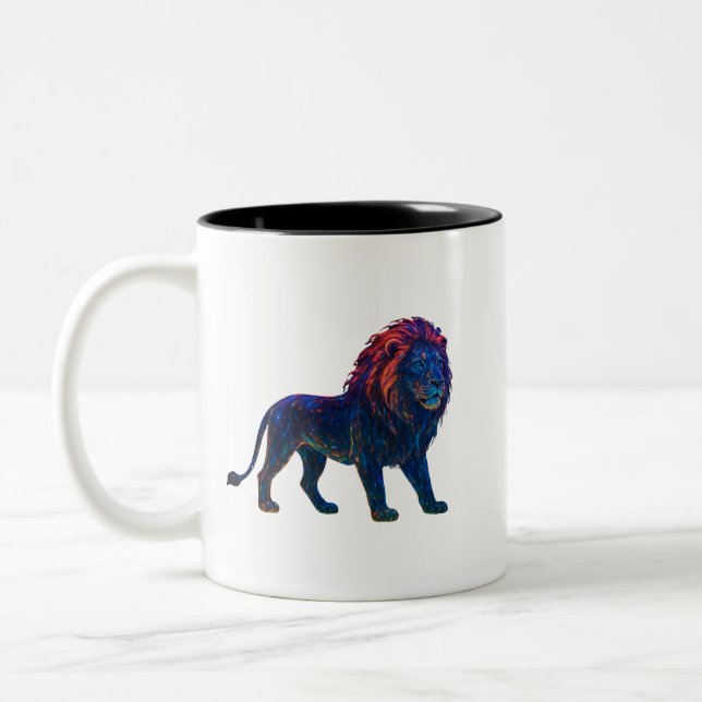 Tasse 2 Couleurs Art Lion couleur néon (Gauche)