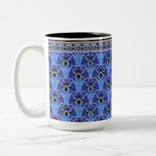 Tasse 2 Couleurs Art nouveau iris élégant vintage floral Verneuil