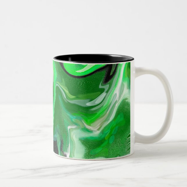 Tasse 2 Couleurs Art numérique Fluide en marbre vert (Droit)