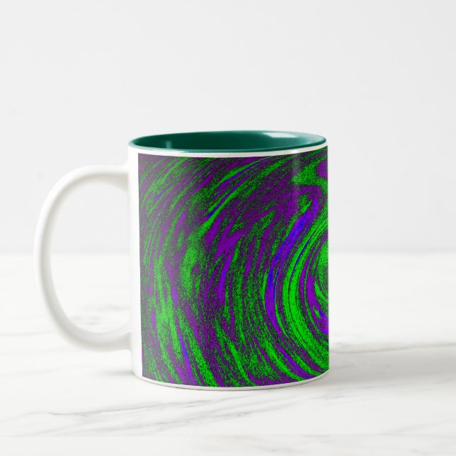 Tasse 2 Couleurs Art numérique pourpre et vert Abstrait (Gauche)