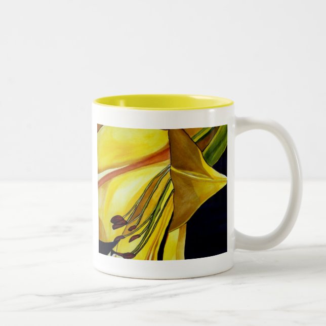 Tasse 2 Couleurs Art original de Lys doré jaune (Droit)