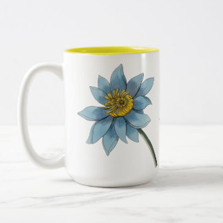 Tasse 2 Couleurs Art personnalisé de fleur de lotus de nénuphar ble
