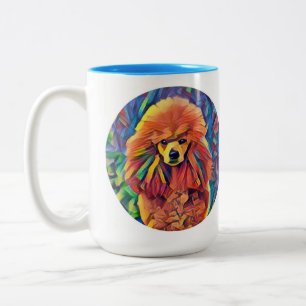 Tasse 2 Couleurs Art rouge de caniche