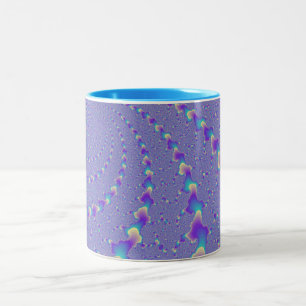 Tasse 2 Couleurs Art se développant en spirales cyan et pourpre de