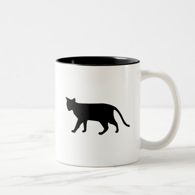 Tasse 2 Couleurs Art simple de Meow de ronronnement de chaton de (Droit)
