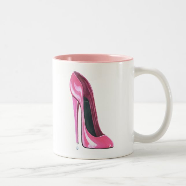 Tasse 2 Couleurs Art stylet rose de chaussure (Droit)