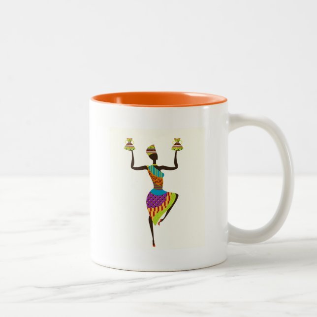 Tasse 2 Couleurs Art tribal des femmes africaines (Droit)